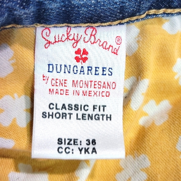 LUCKY ☘ BRAND ♡ Men's Denim Short Inseam Classic Fit Short Length Blue Jeans 36 - Picture 16 of 17